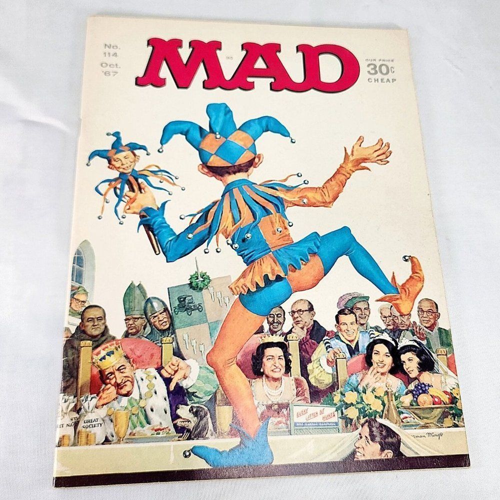 Mad Magazine Issue #114 October 1967 Jester And Clown Norman Mingo Cover Art Og‎